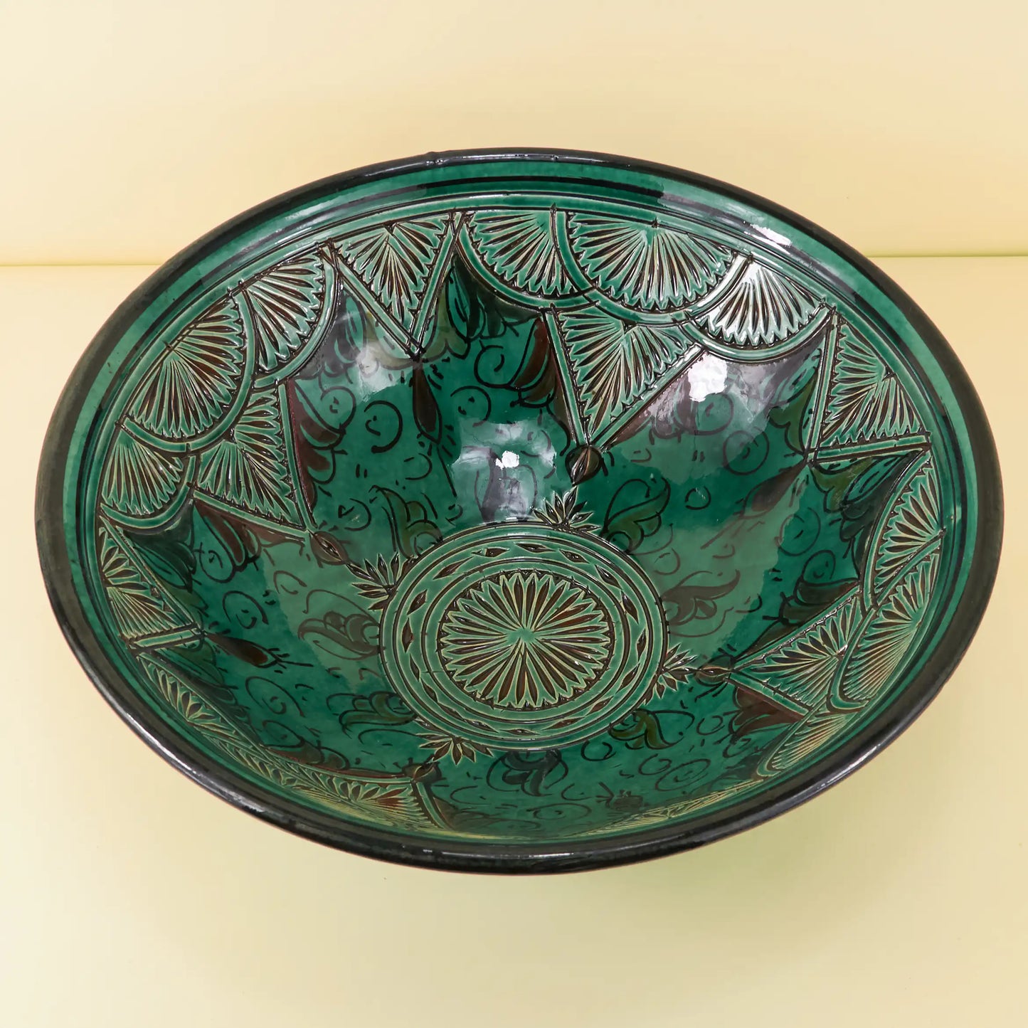 Aardewerk Schaal Gegraveerd XXL – Palm Crown
