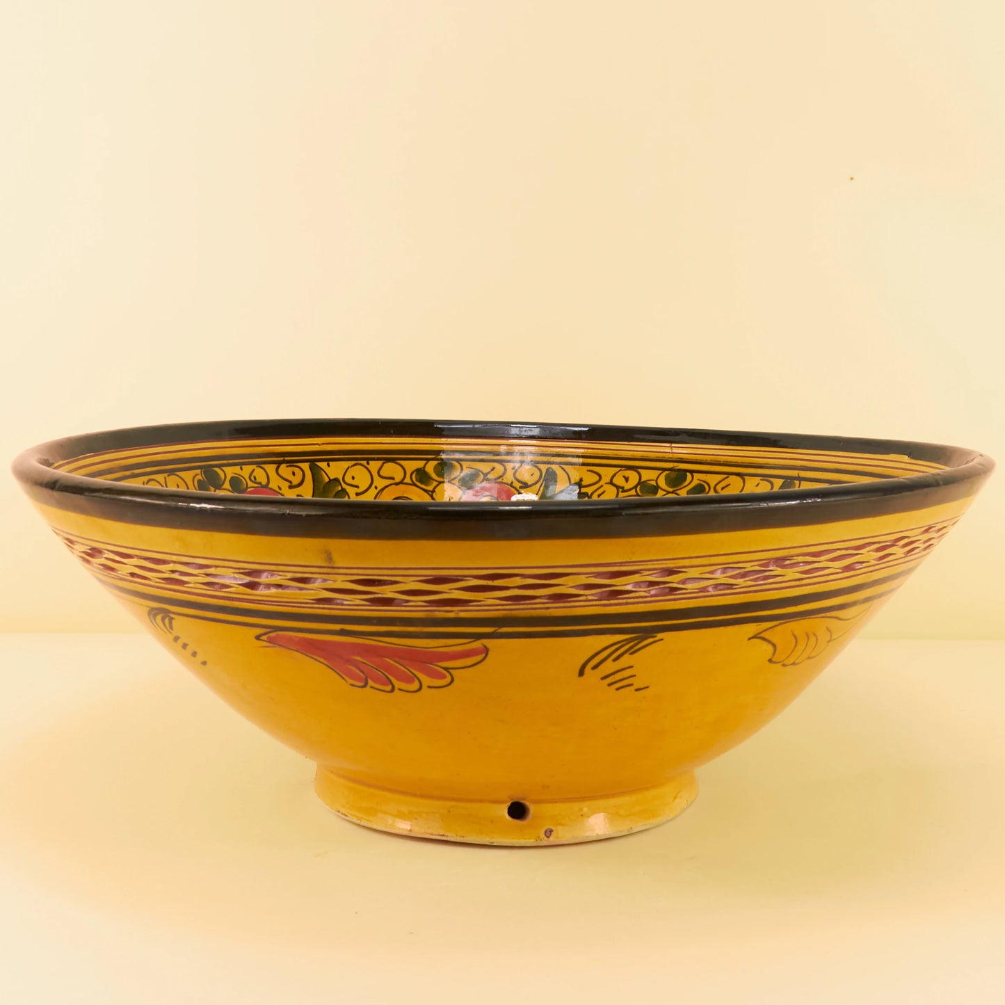 Aardewerk Schaal Gegraveerd XXL – Golden Sunburst