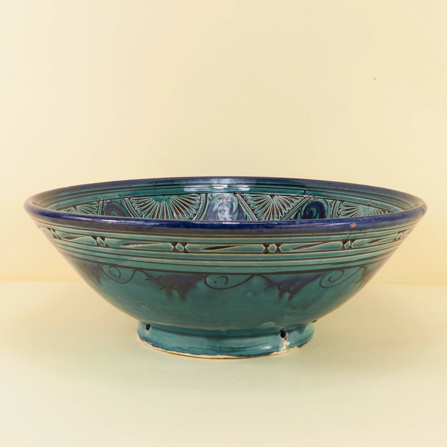 Aardewerk Schaal Gegraveerd XXL – Ocean Lotus
