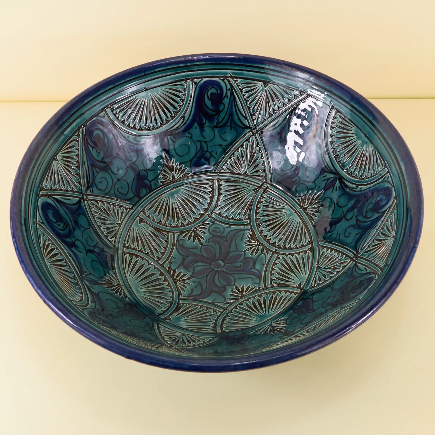 Aardewerk Schaal Gegraveerd XXL – Ocean Lotus