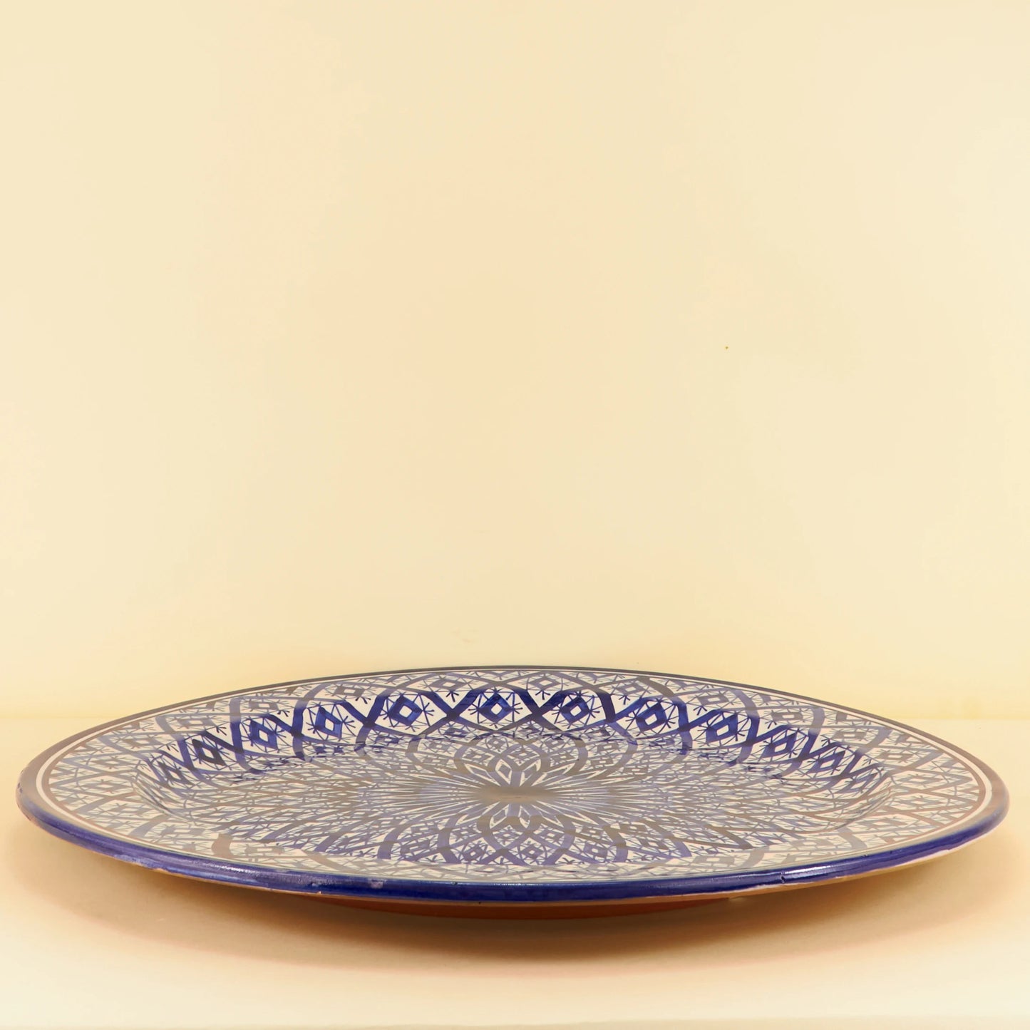 Aardewerk Bord XXL – Blauwe Ster