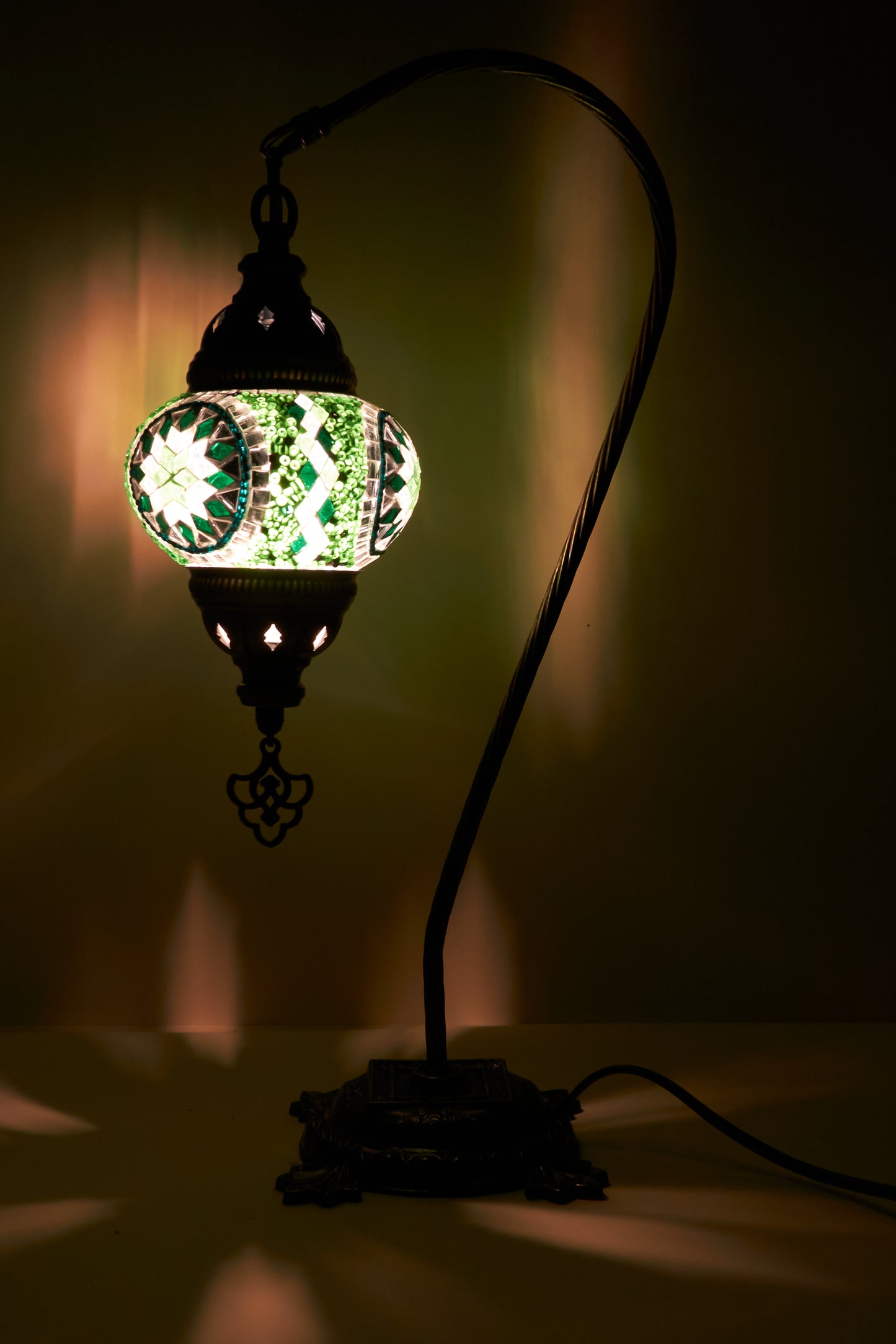 Mozaïek Kamelennek Tafellamp S – Emerald Blossom – Handgemaakte – JZ Handmade – J&Z Handmade