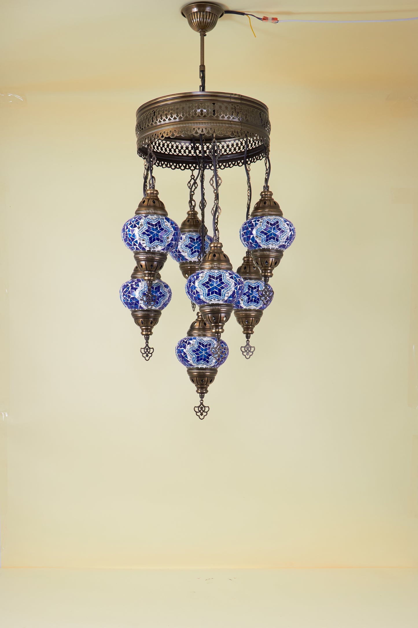 Mosaic Chandelier 7 Balls S – Blue Mirage | Cluster