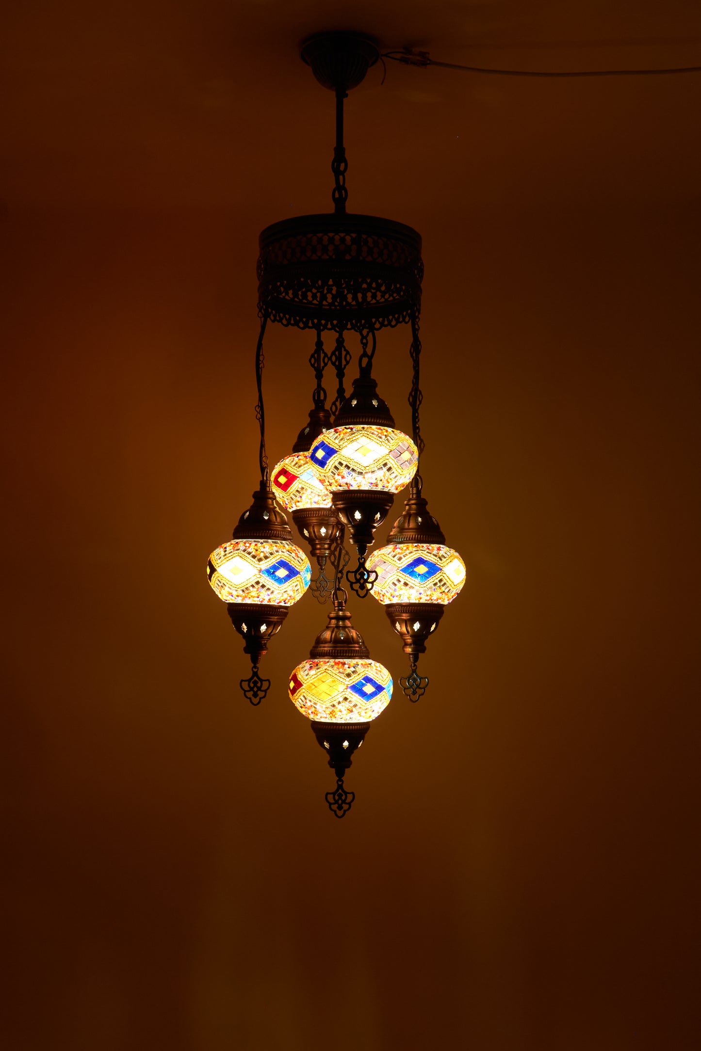 Mosaic Chandelier 5 Balls S – Diamond Dusk | Cluster