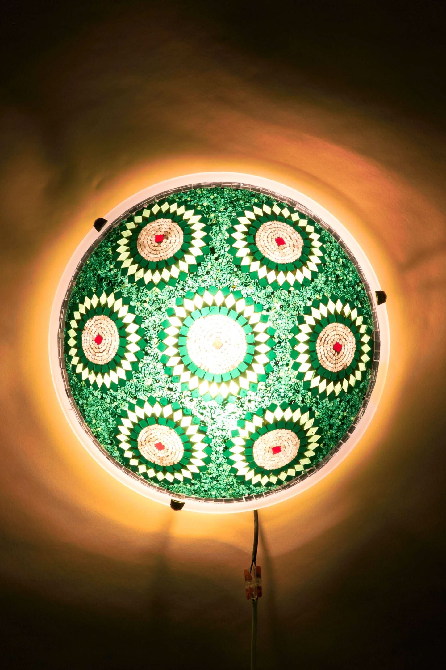 Mozaïek Plafonnière L – Emerald Bloom