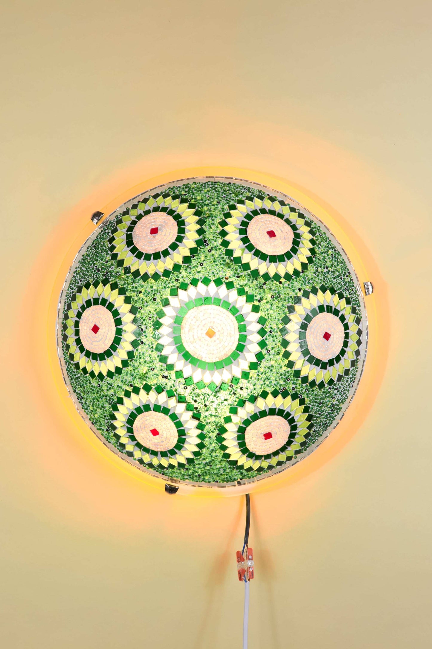 Mozaïek Plafonnière L – Emerald Bloom