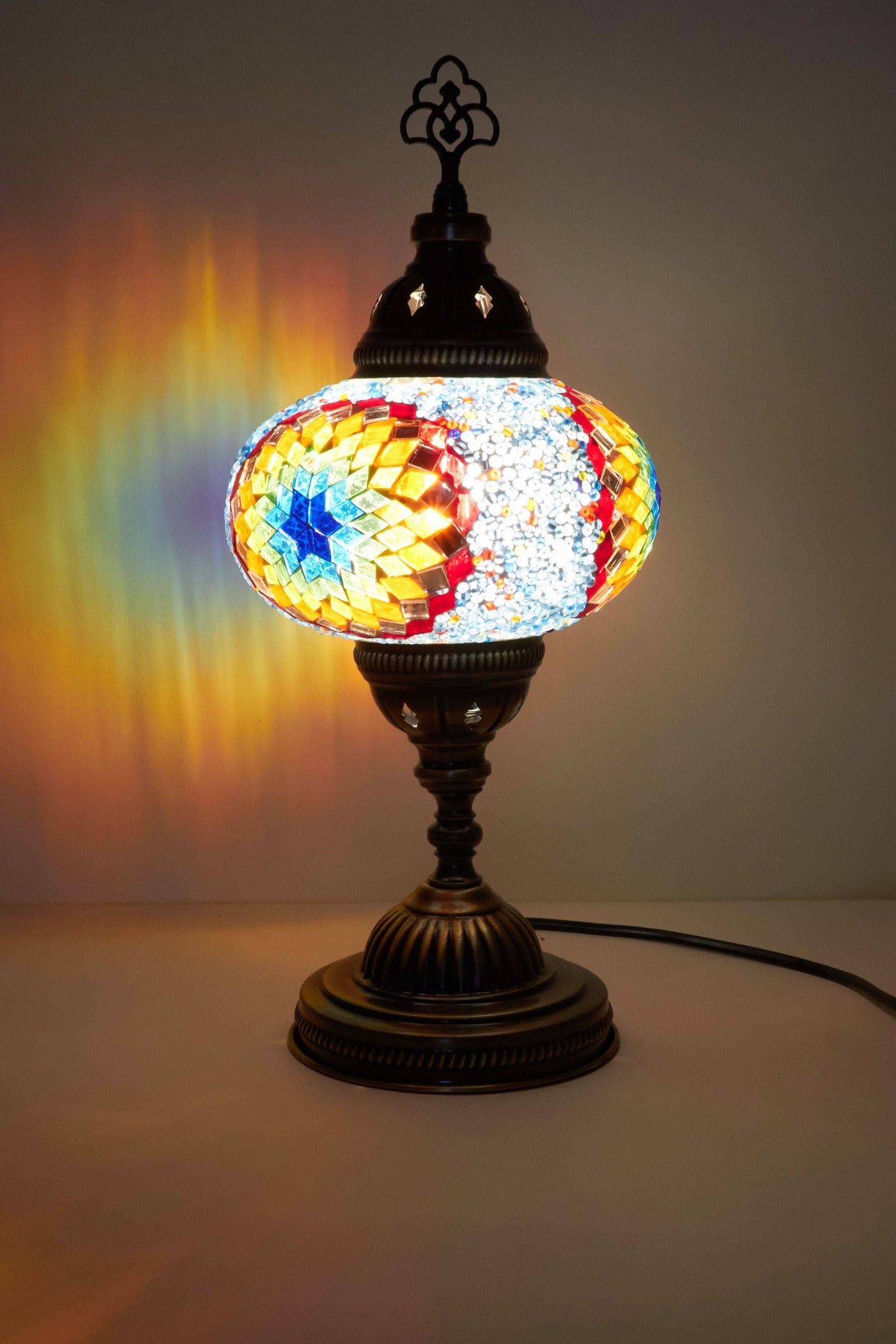 Mozaïek Tafellamp M – Rainbow Star