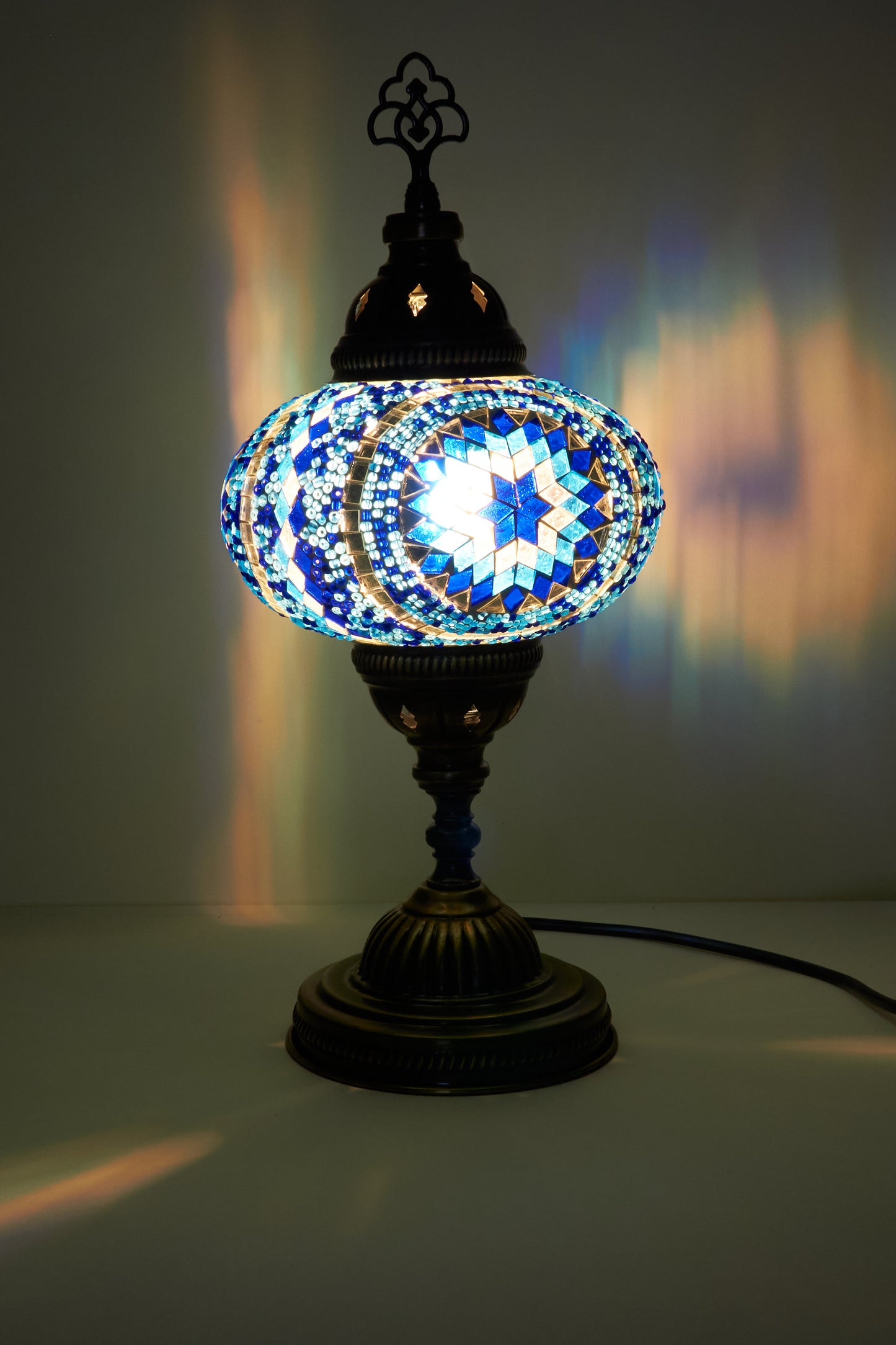 Mozaïek Tafellamp M – Sapphire Mirage – Handgemaakte – JZ Handmade – J&Z Handmade
