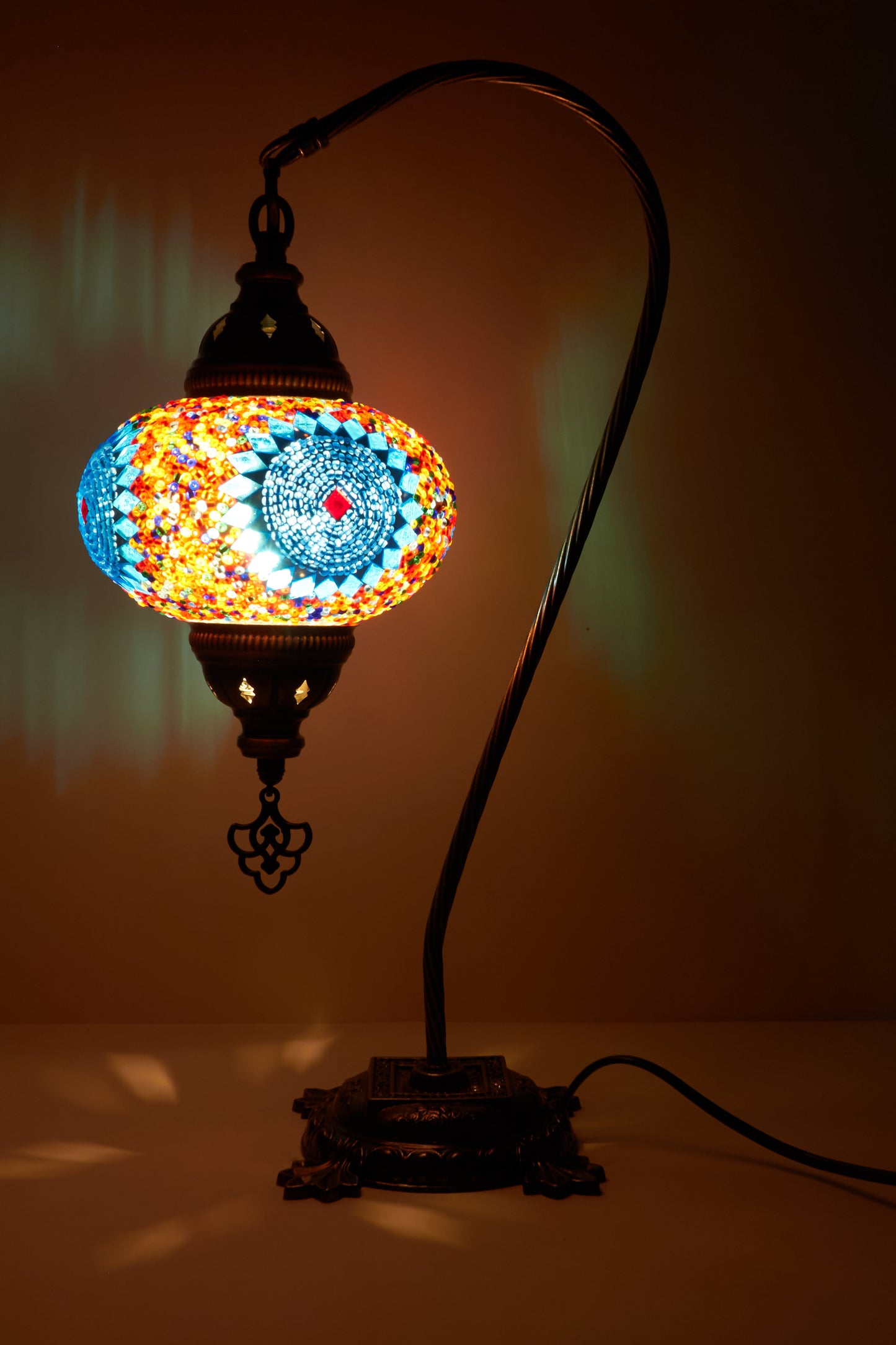 Mozaïek Kamelennek Tafellamp M – Blue Ember – Handgemaakte – JZ Handmade – J&Z Handmade