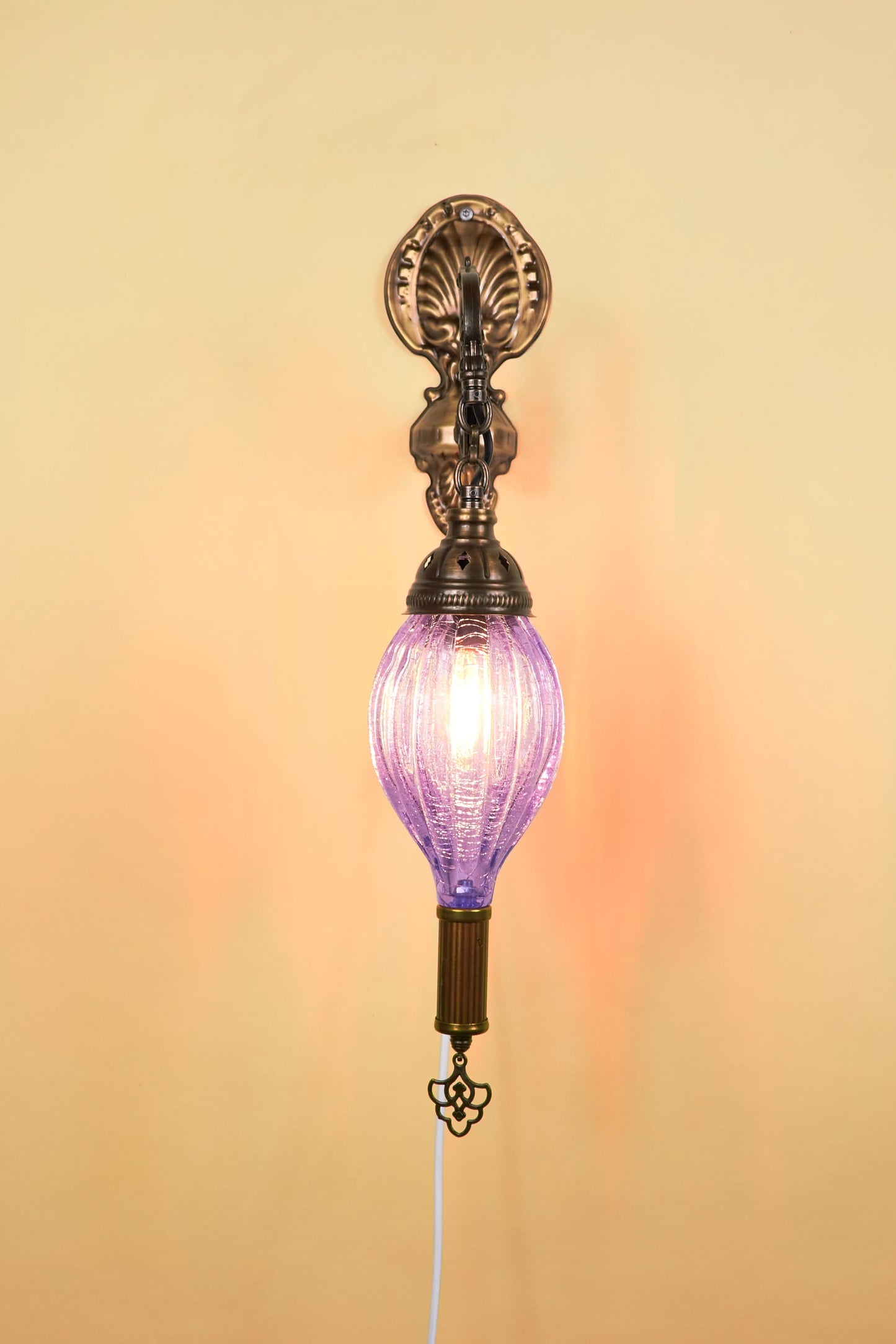 Wandlamp Mondgeblazen – Amethyst Glow