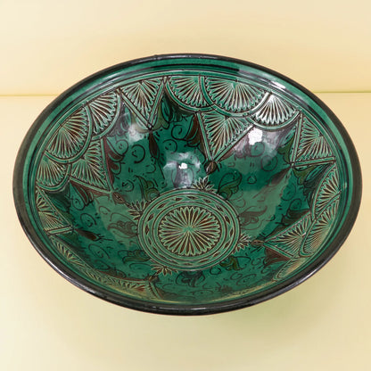 Aardewerk Schaal Gegraveerd XXL – Palm Crown