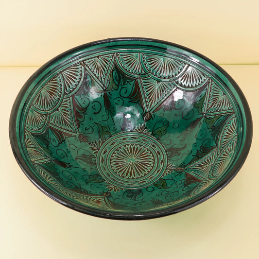 Aardewerk Schaal Gegraveerd XXL – Palm Crown
