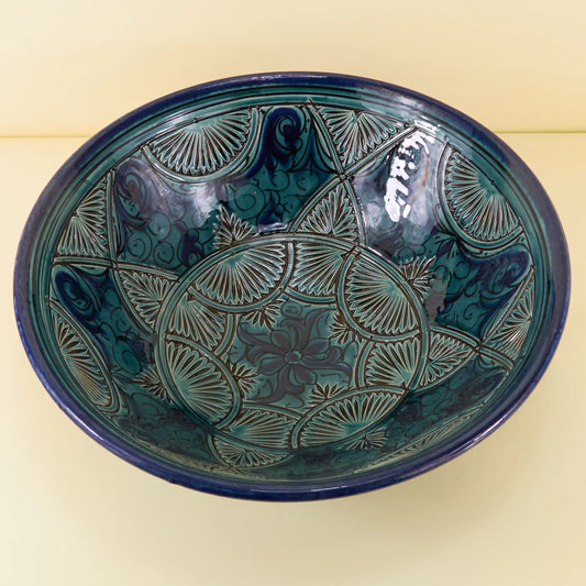 Aardewerk Schaal Gegraveerd XXL – Ocean Lotus