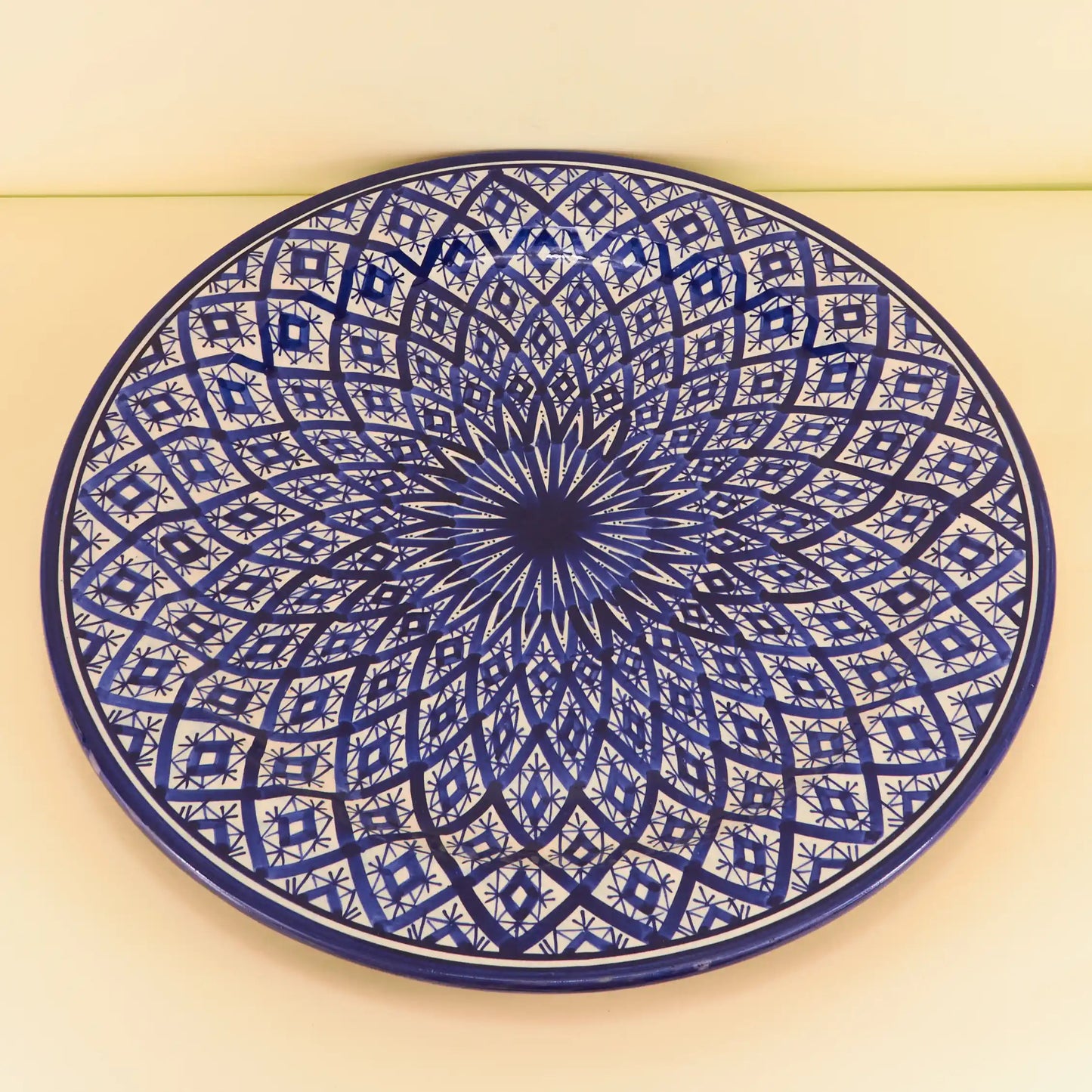 Aardewerk Bord XXL – Blauwe Ster