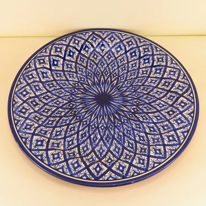 Aardewerk Bord XXL – Blauwe Ster