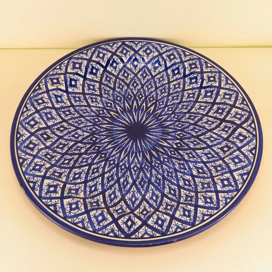 Aardewerk Bord XXL – Blauwe Ster