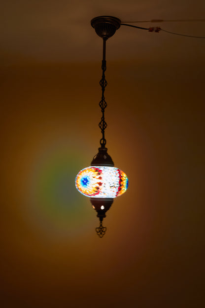Mozaïek Hanglamp M – Rainbow Bloom – Handgemaakte lamp – JZ Handmade – J&Z Handmade