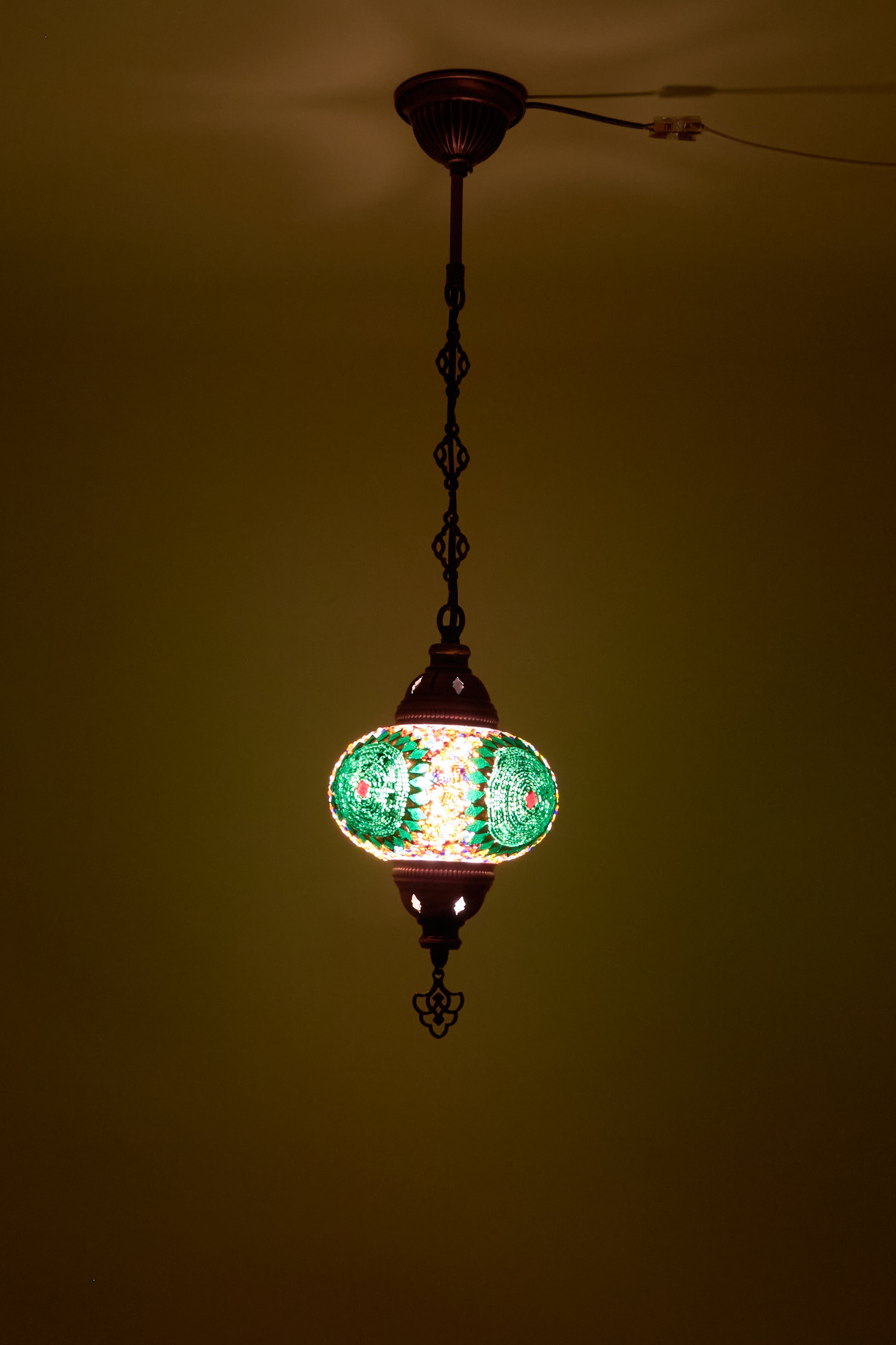 Mozaïek Hanglamp M – Emerald Garden – Handgemaakte lamp – JZ Handmade – J&Z Handmade