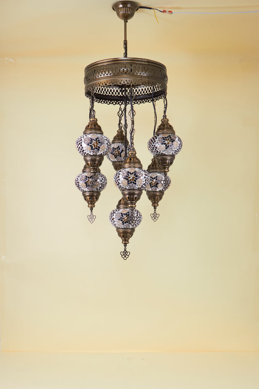Mosaic Chandelier 7 Balls S – Star Cascade | Cluster