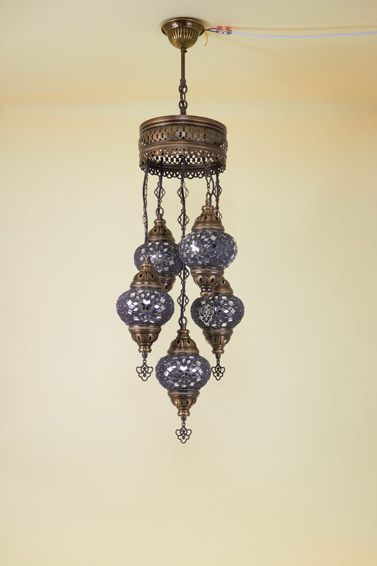 Mosaic Chandelier 5 Balls S – Black Diamond | Cluster