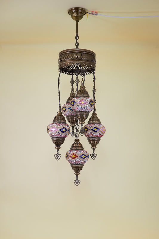 Mosaic Chandelier 5 Balls S – Diamond Dusk | Cluster