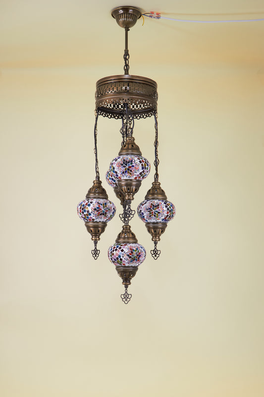 Mosaic Chandelier 5 Balls S – Carnival Cube | Cluster