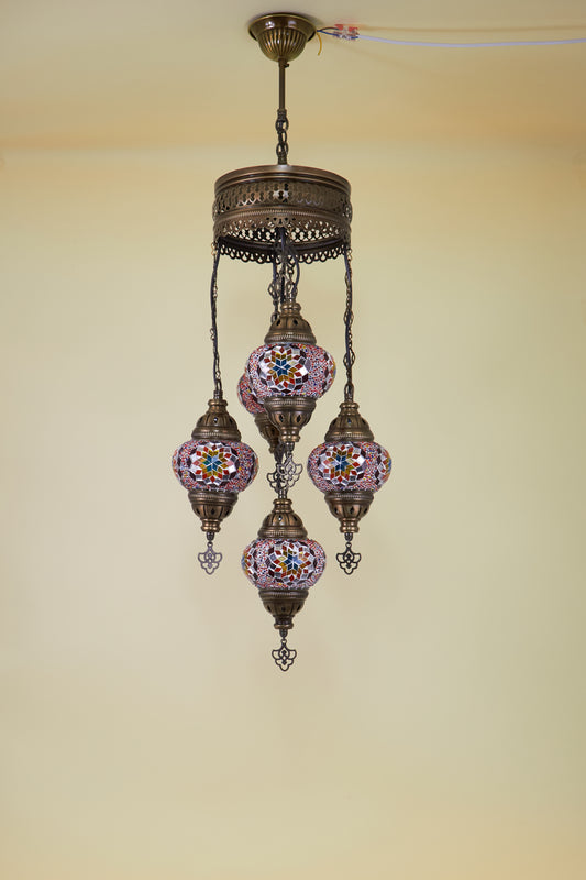 Mosaic Chandelier 5 Balls S – Desert Bloom | Cluster
