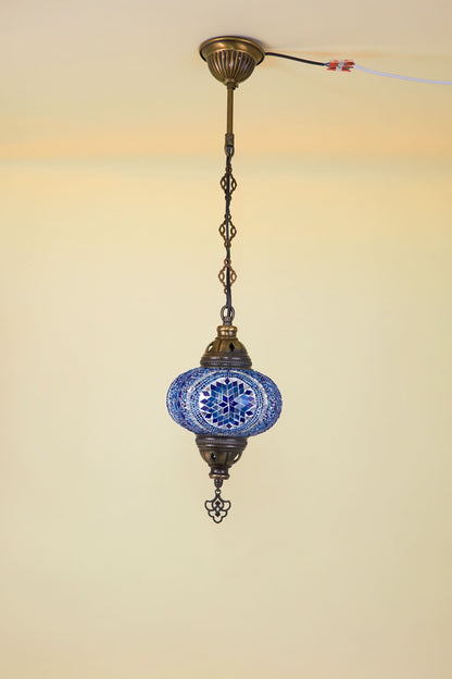 Mozaïek Hanglamp M – Blue Diamond
