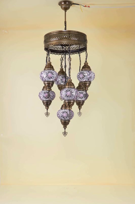 Mozaïek Kroonluchter 7 Bollen S – Crystal Bloom | Cluster