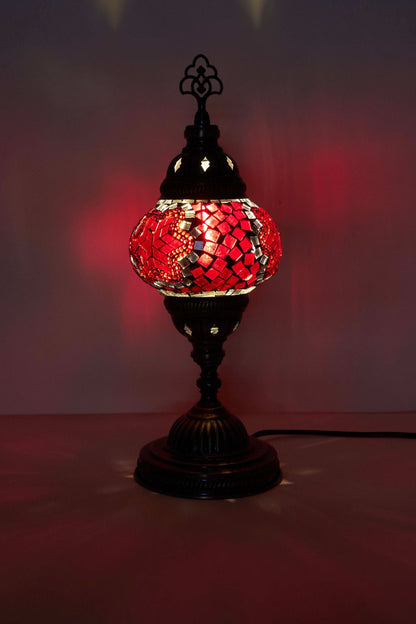 Mozaïek Tafellamp S – Crimson Glow