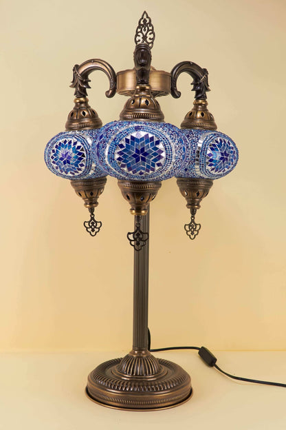 Mozaïek Vloerlamp 3 Bollen M – Blue Sultan