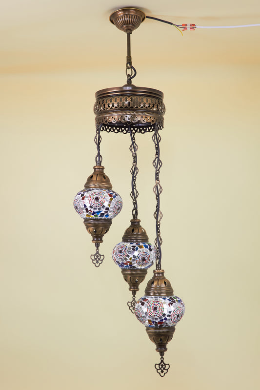 Mosaic Chandelier 3 Balls S – Mosaic Swirl | Spiral