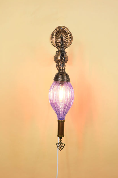 Wandlamp Mondgeblazen – Amethyst Glow