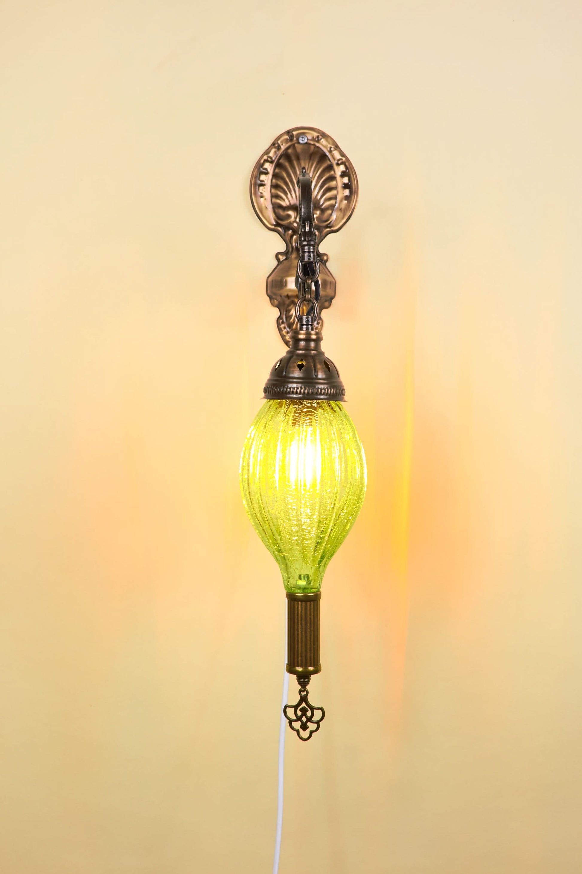 Wandlamp Mondgeblazen – Emerald Glow