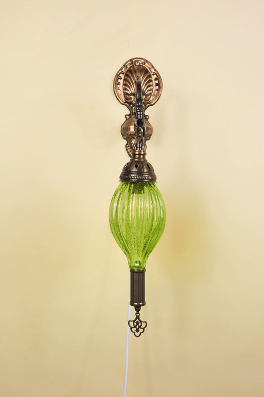 Wandlamp Mondgeblazen – Emerald Glow