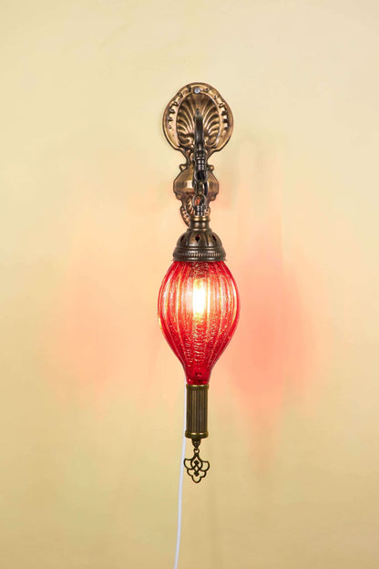 Wandlamp Mondgeblazen Glas – Ruby Flame