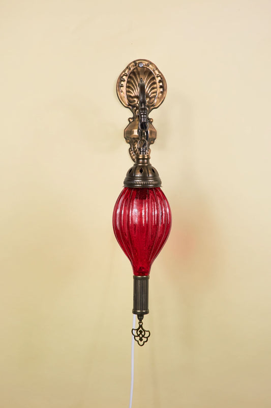 Wandlamp Mondgeblazen Glas – Ruby Flame