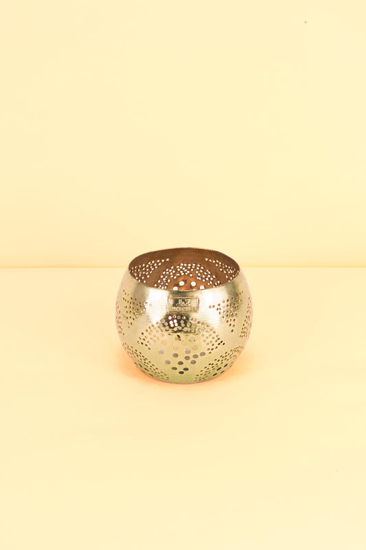 Metalen Kandelaar Bolvorm – Golden Mirage - JZ Handmade